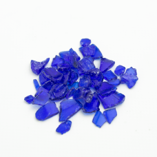Стеклянная крошка Синяя 300 гр (фр. 7-15 мм)